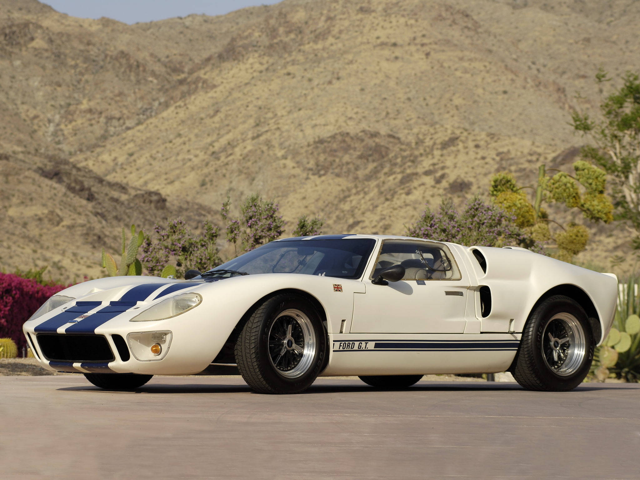 White And Blue Ford Gt Background