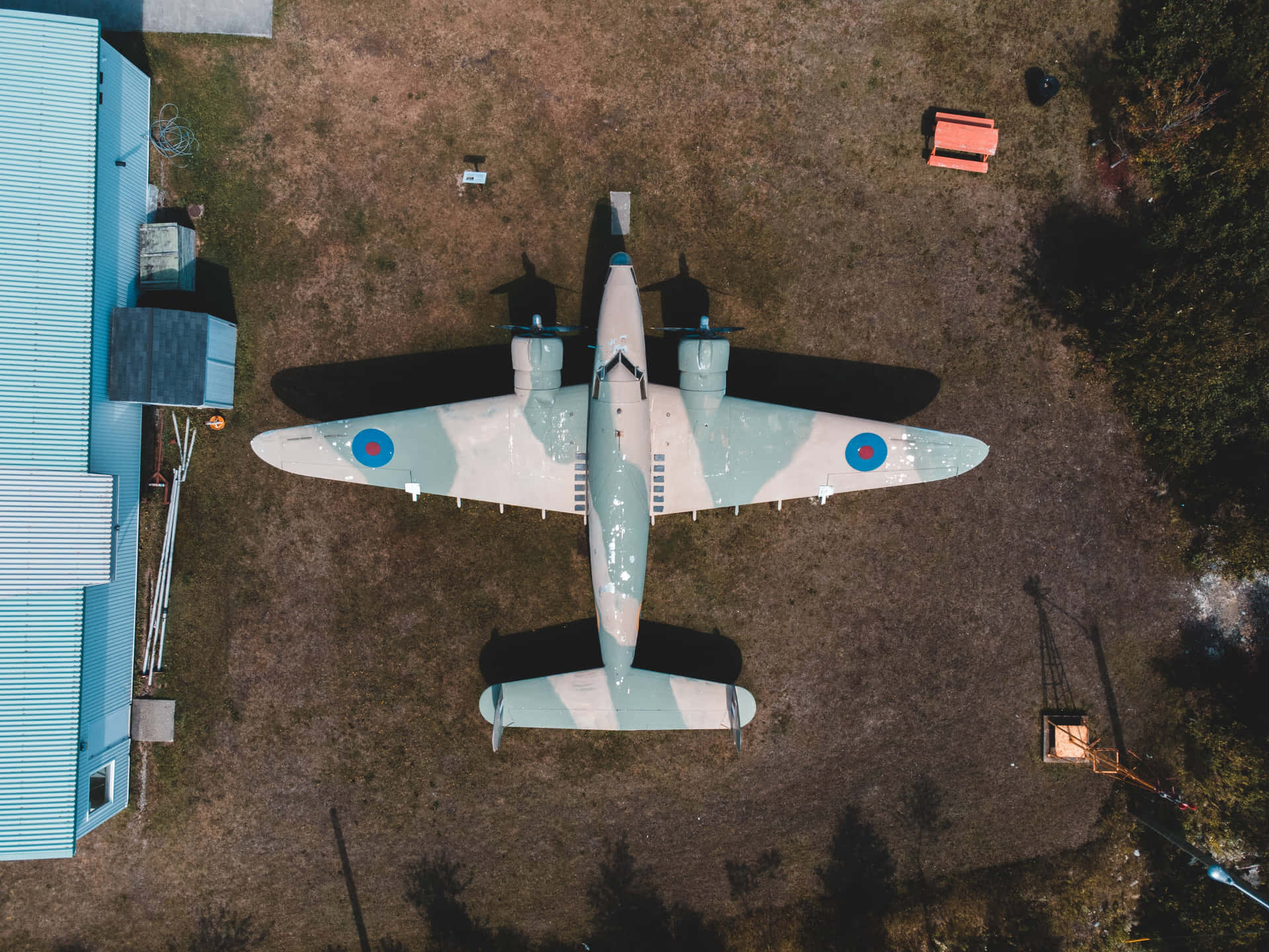 White And Blue Military Plane Background