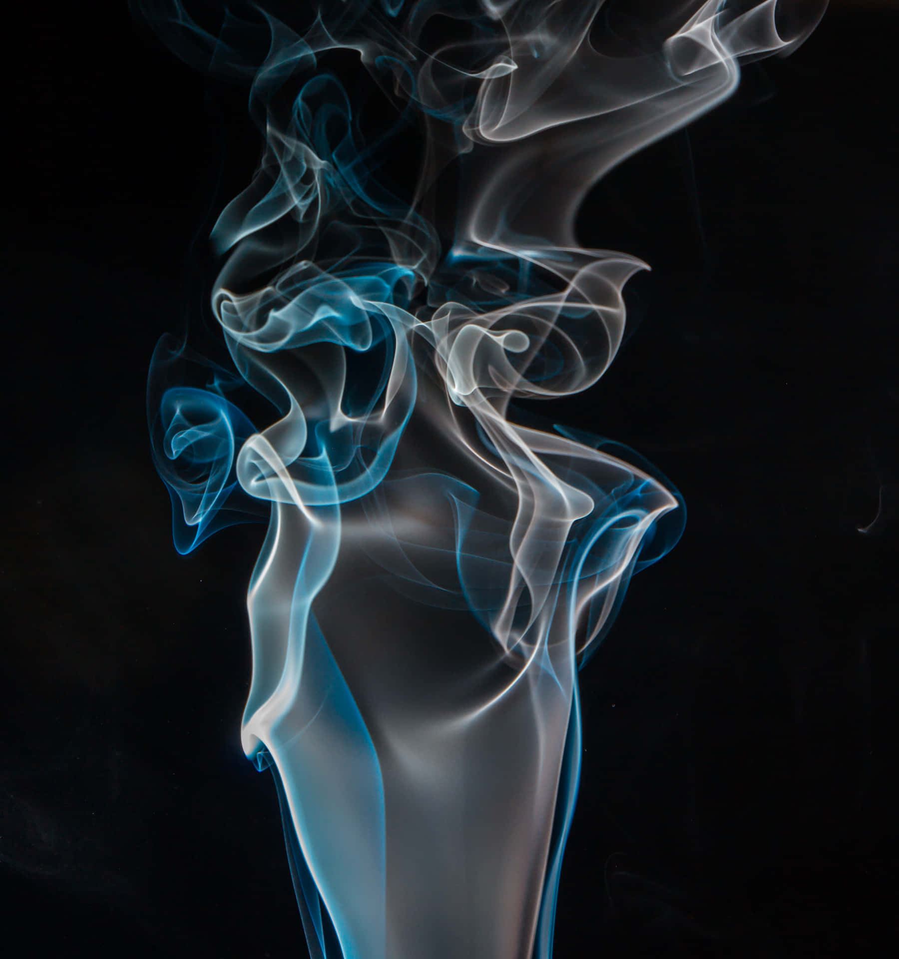 White And Blue Smoke Portrait Background