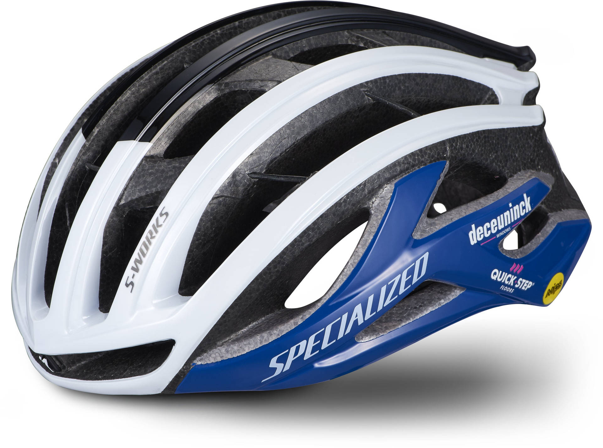 White And Blue Specialized Helmet Background