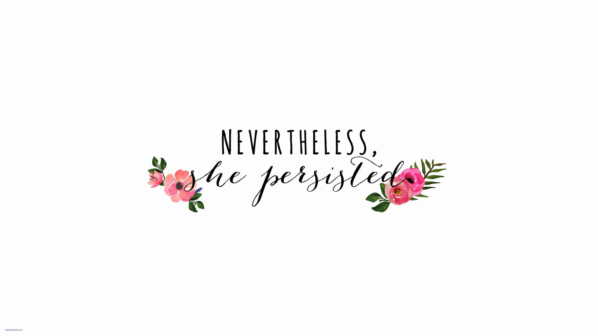 White And Floral Inspirational Laptop Background