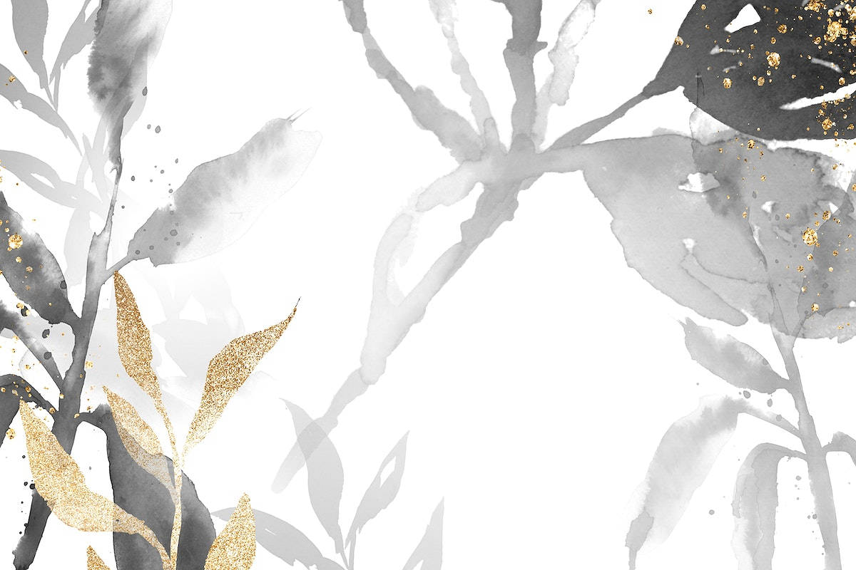 White And Gold Ink Art Background