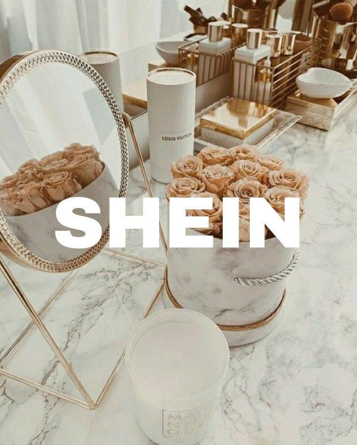 White And Gold Shein Background