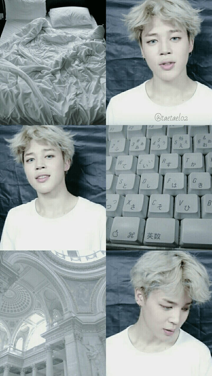 White And Gray Jimin Aesthetic Background