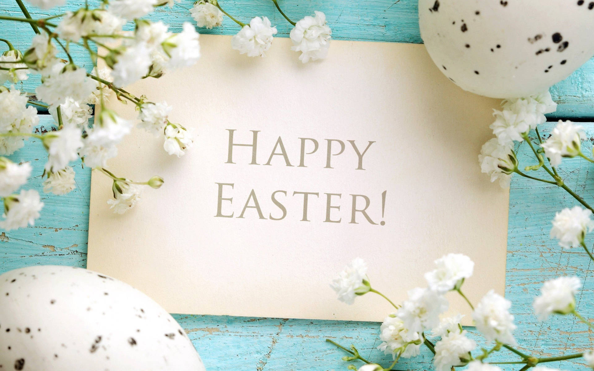 White And Mint Green Theme Happy Easter Poster Background