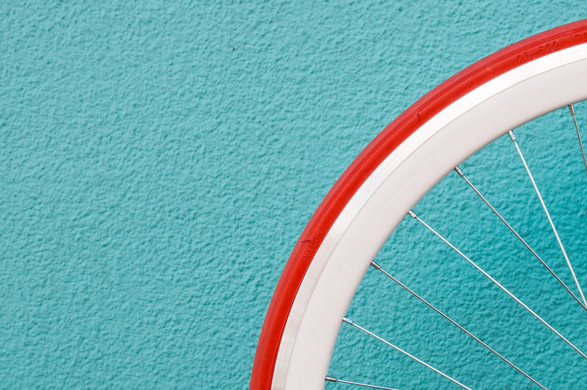 White And Red Bike Tire Background