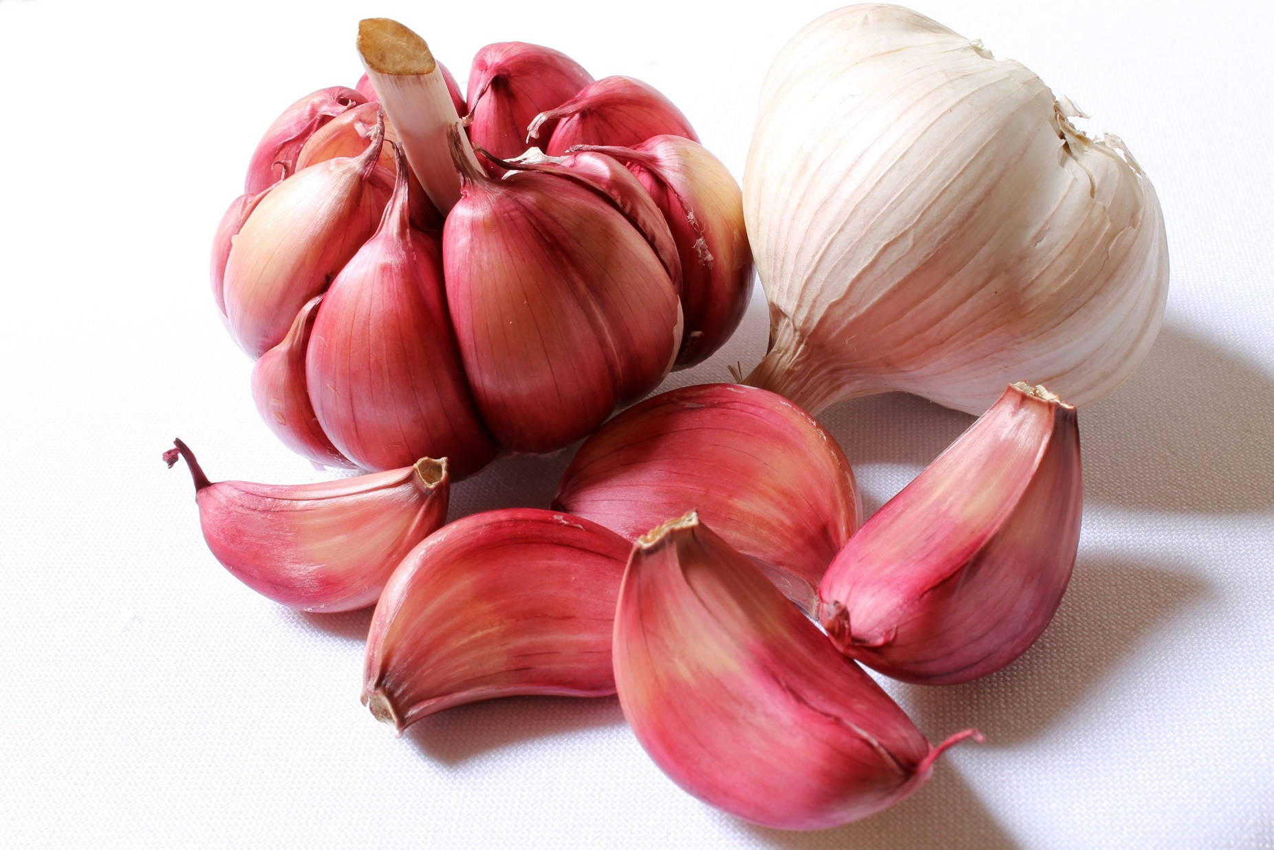 White And Red Garlic Vegetable Herb Background