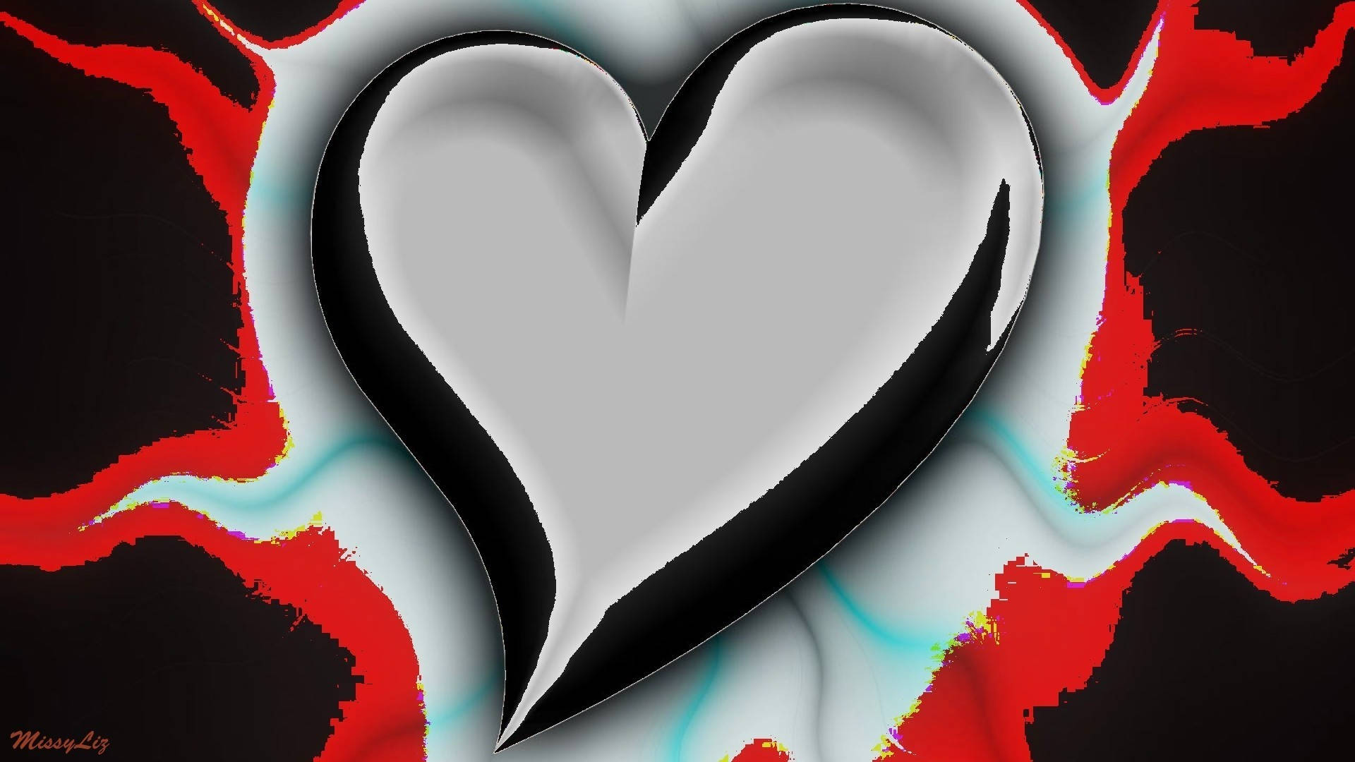 White And Red Heartbeat Artwork Background