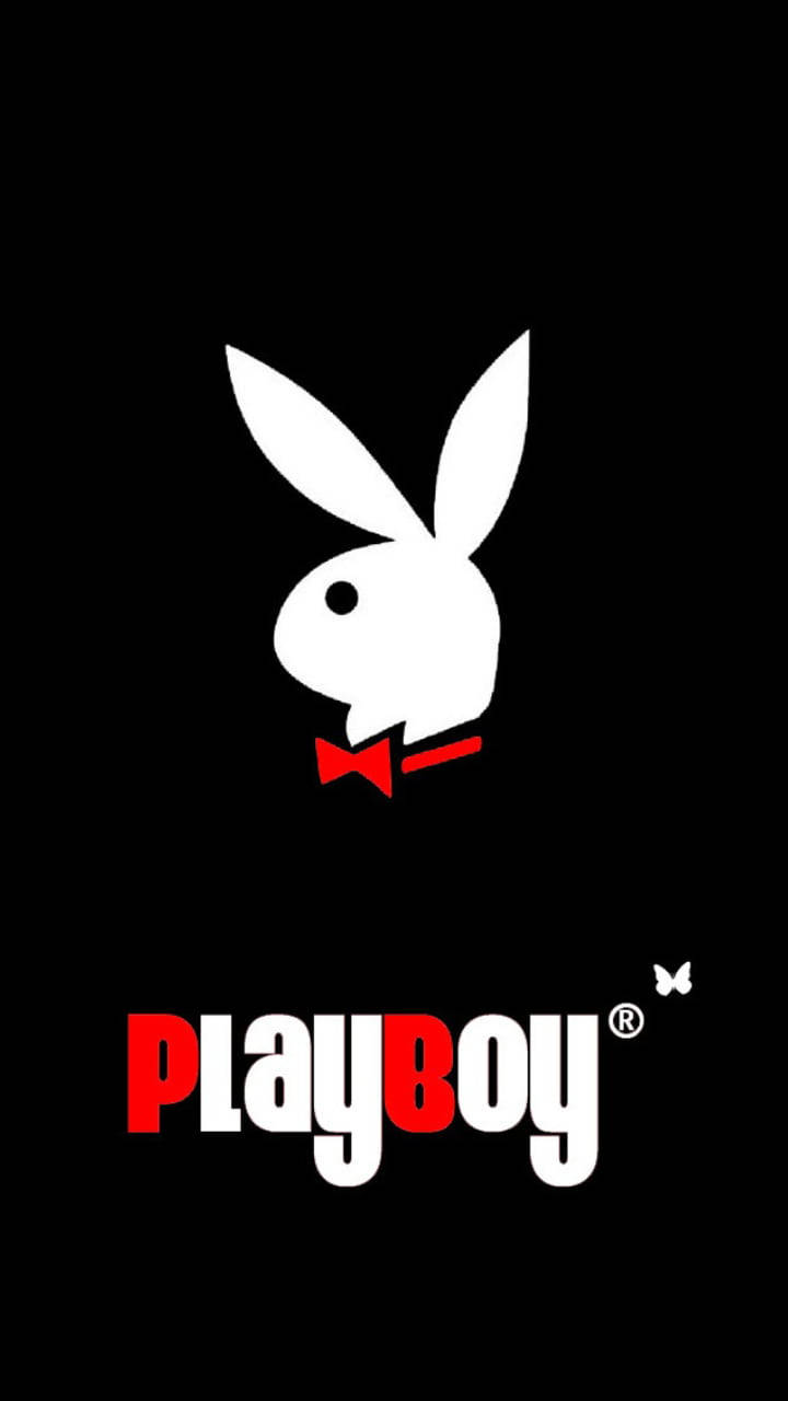 White And Red Playboy Logo Background