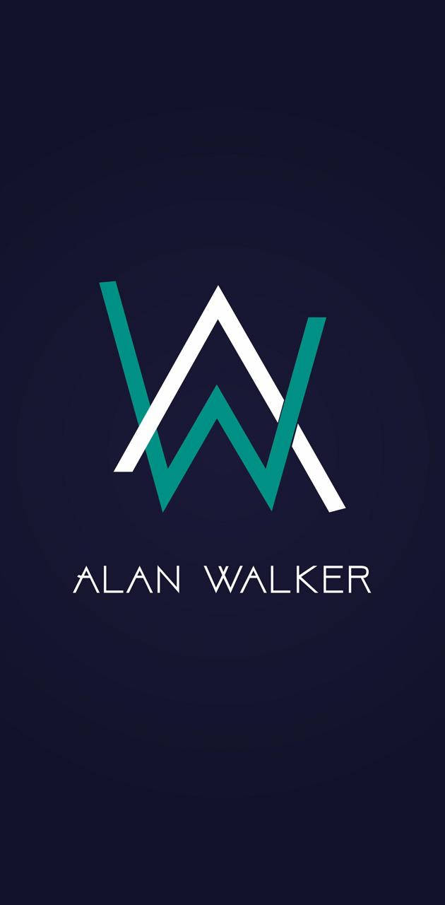 White And Teal Alan Walker Logo Background