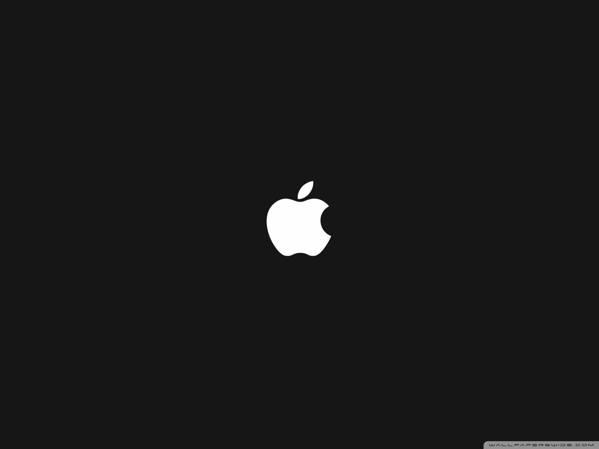 White Apple Logo On Black Background