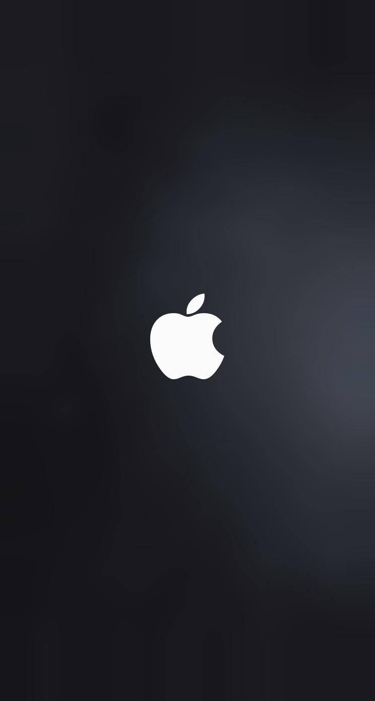 White Apple Logo On Dark Gray Background