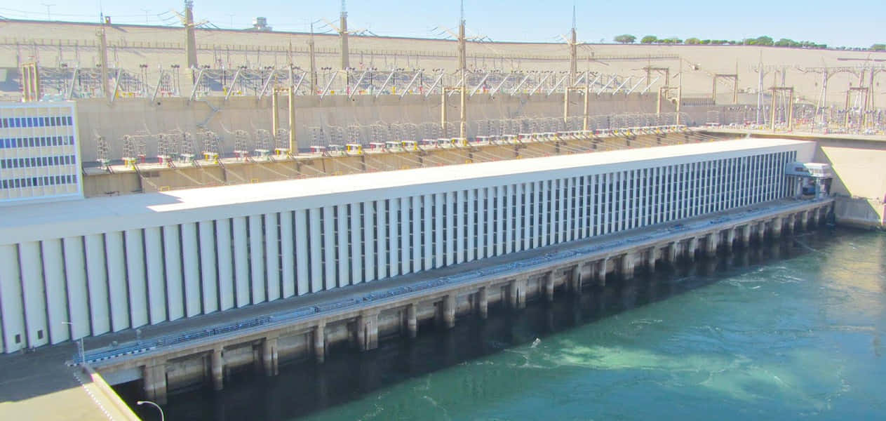 White Aswan High Dam Building Background