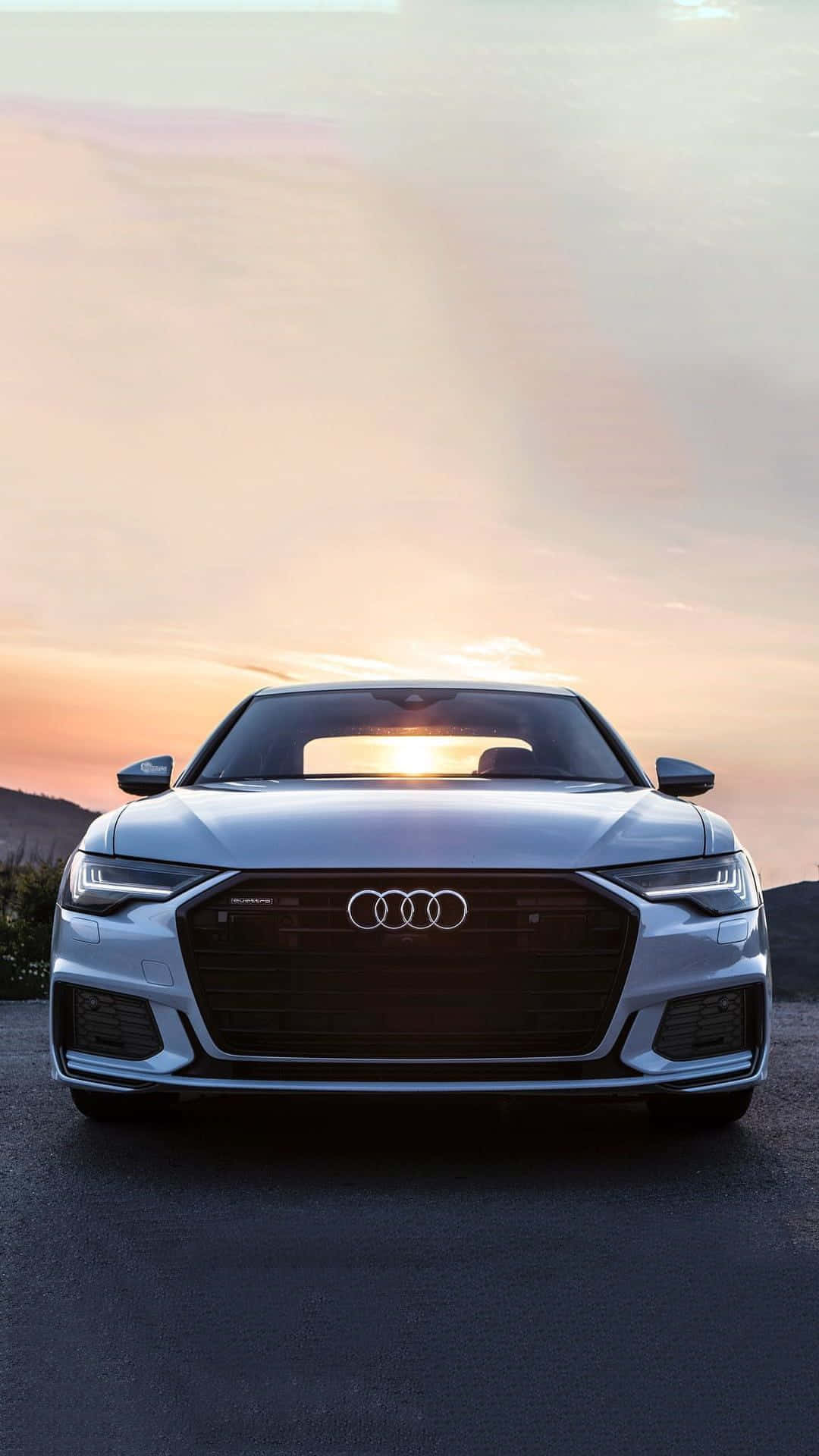 White Audi Car Iphone Background