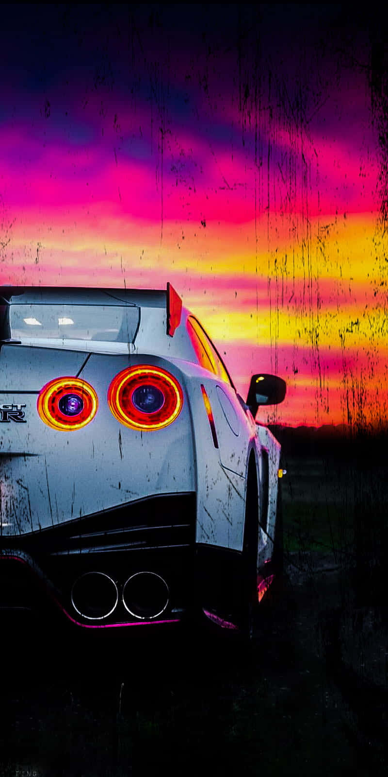 White Back View Nissan R35 Gtr