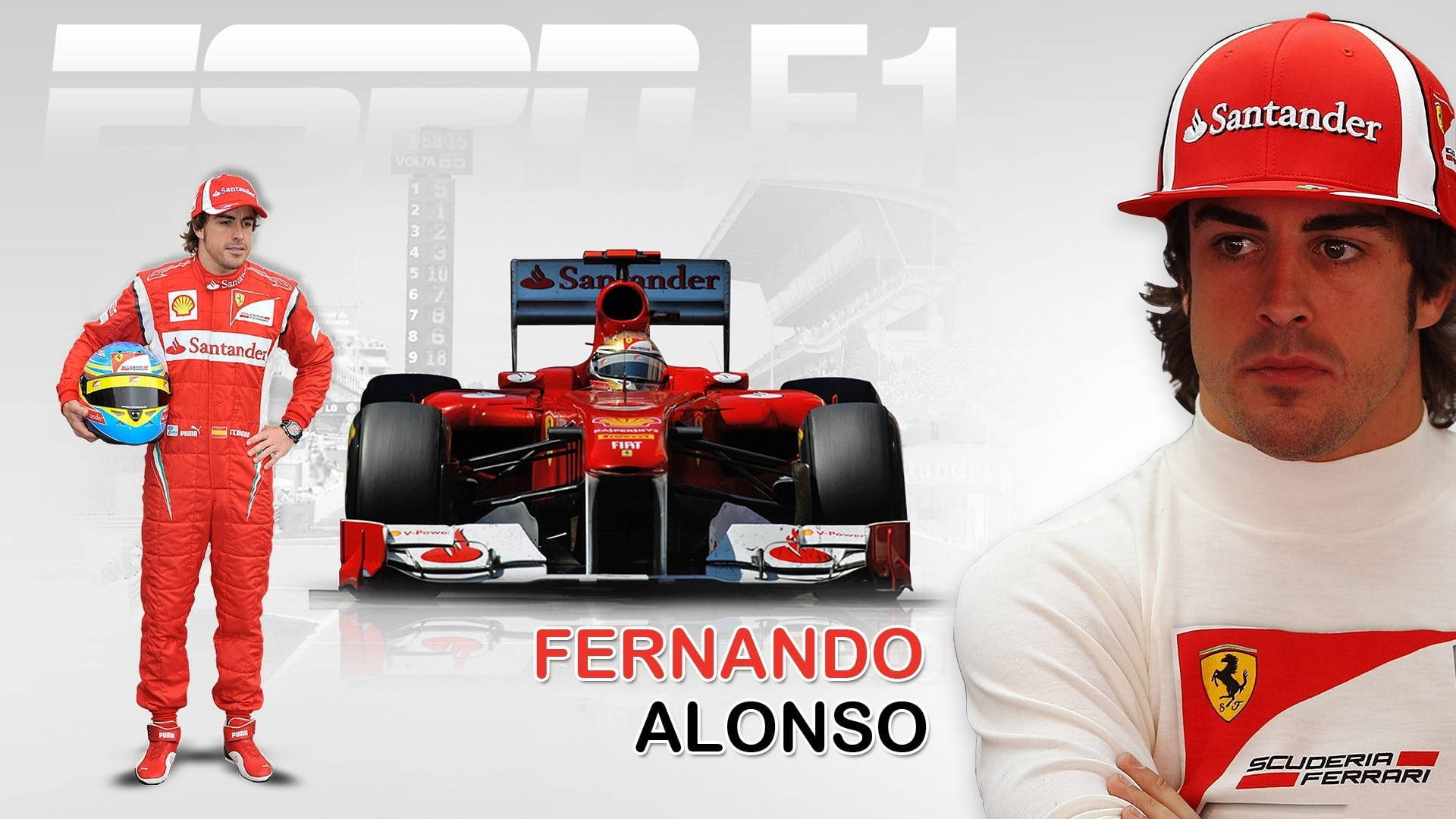 White Background Fernando Alonso