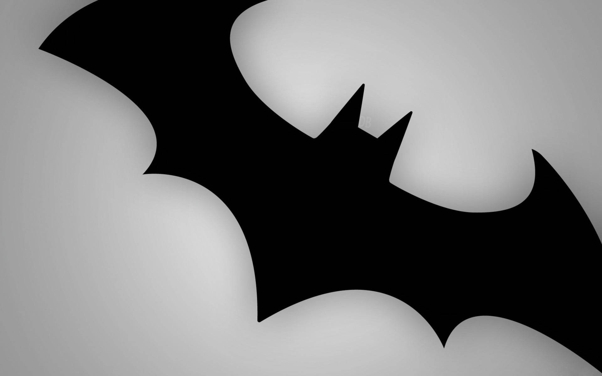 White Batman Minimalistic Logo Background