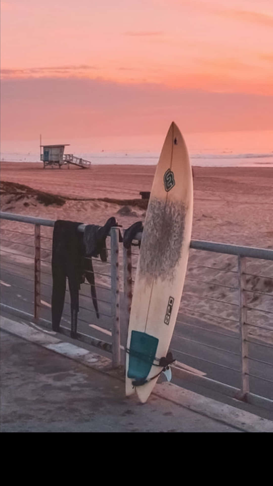 White Beach Surfboard Background