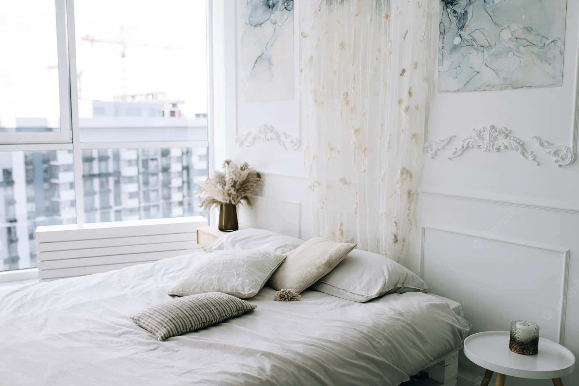 White Bedroom Boho Mac Background