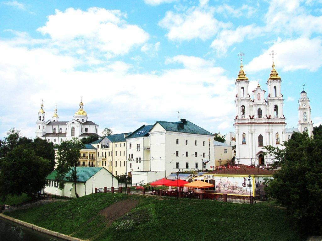 White Belarus City Buildings Background