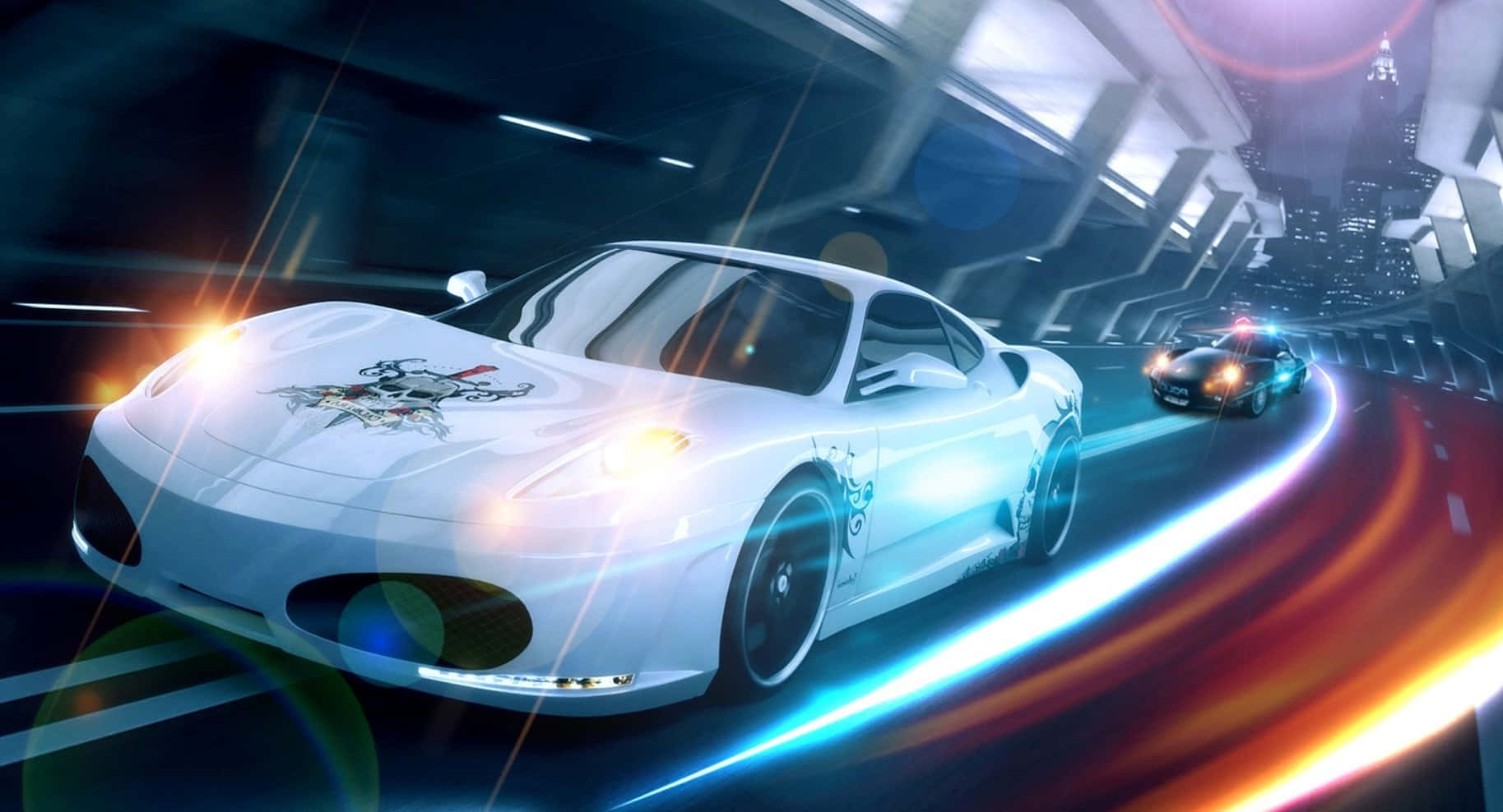 White Black Fast Cars