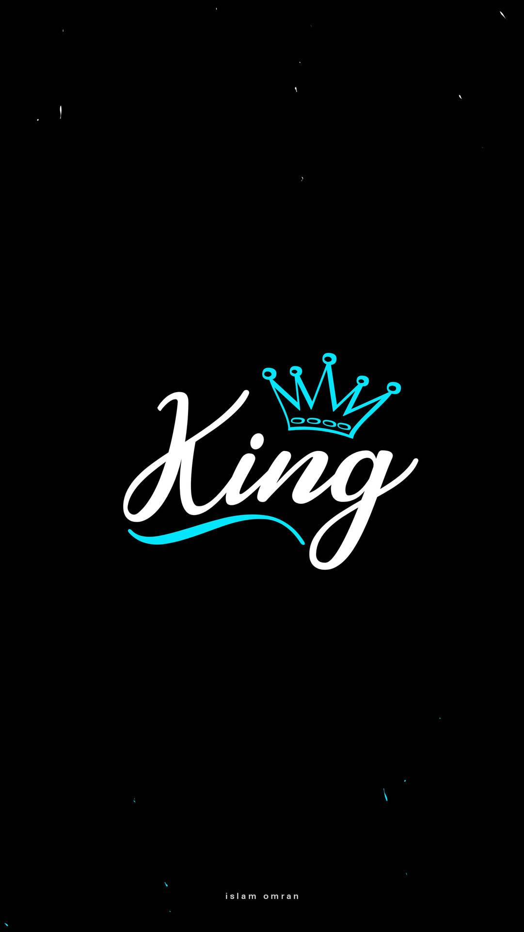 White, Blue, And Black King Calligraphy Background