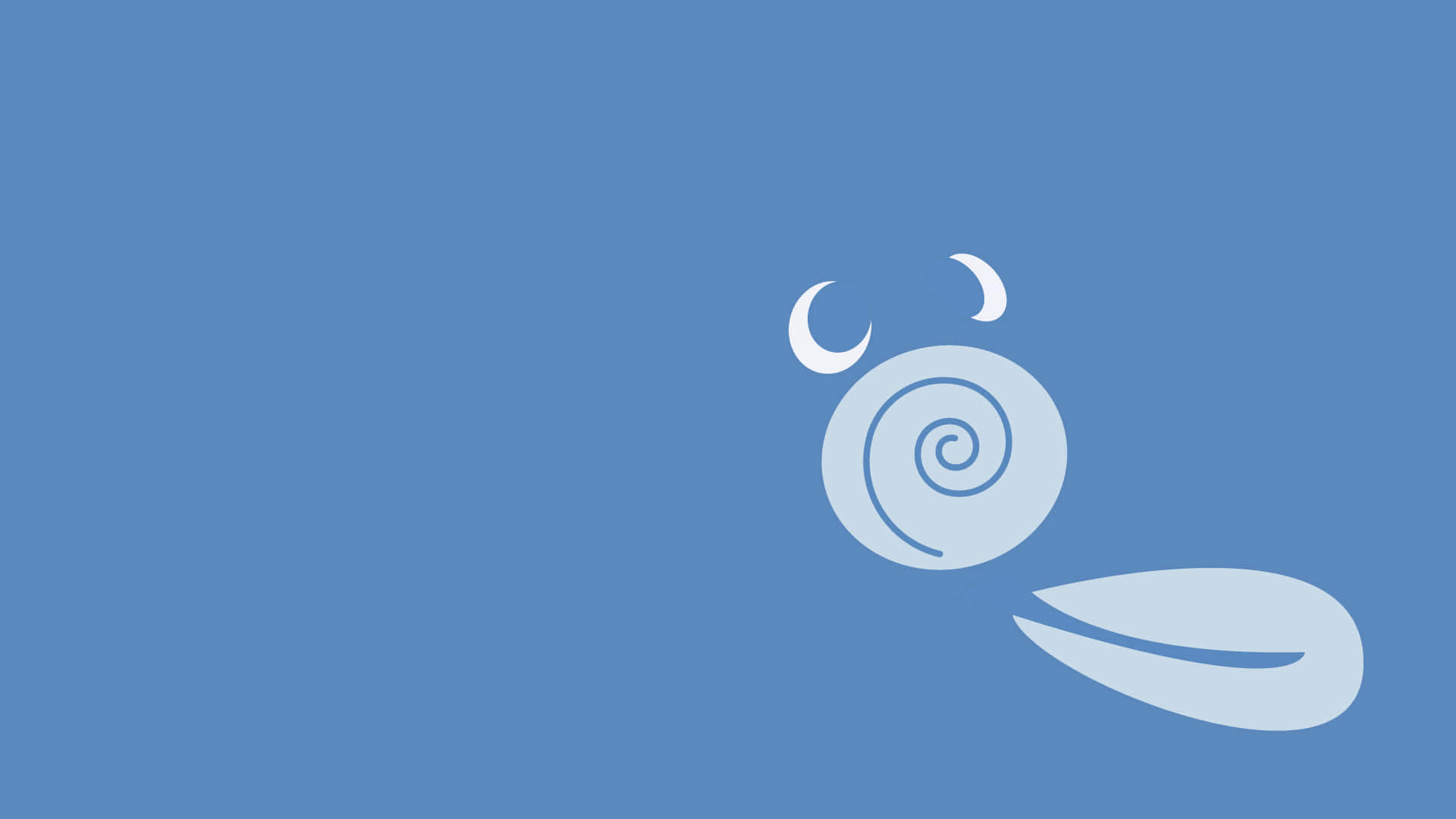 White Blue Poliwag Simple Art Background
