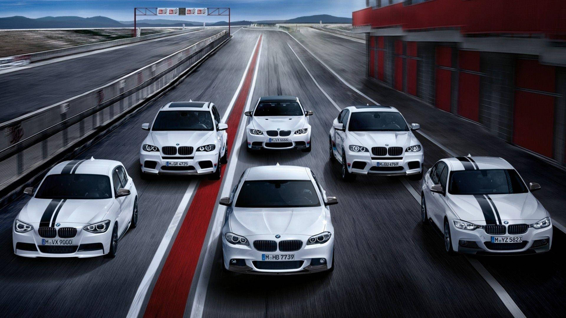 White Bmw M Series Car On Track Background