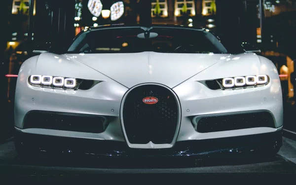 White Bugatti Chiron 4k Background