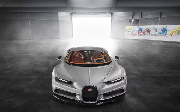 White Bugatti Chiron 4k Background