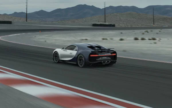 White Bugatti Chiron In Race Track 4k