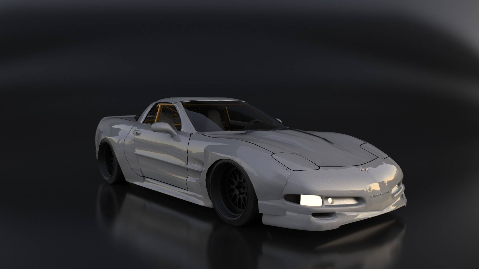 White C4 Corvette Background