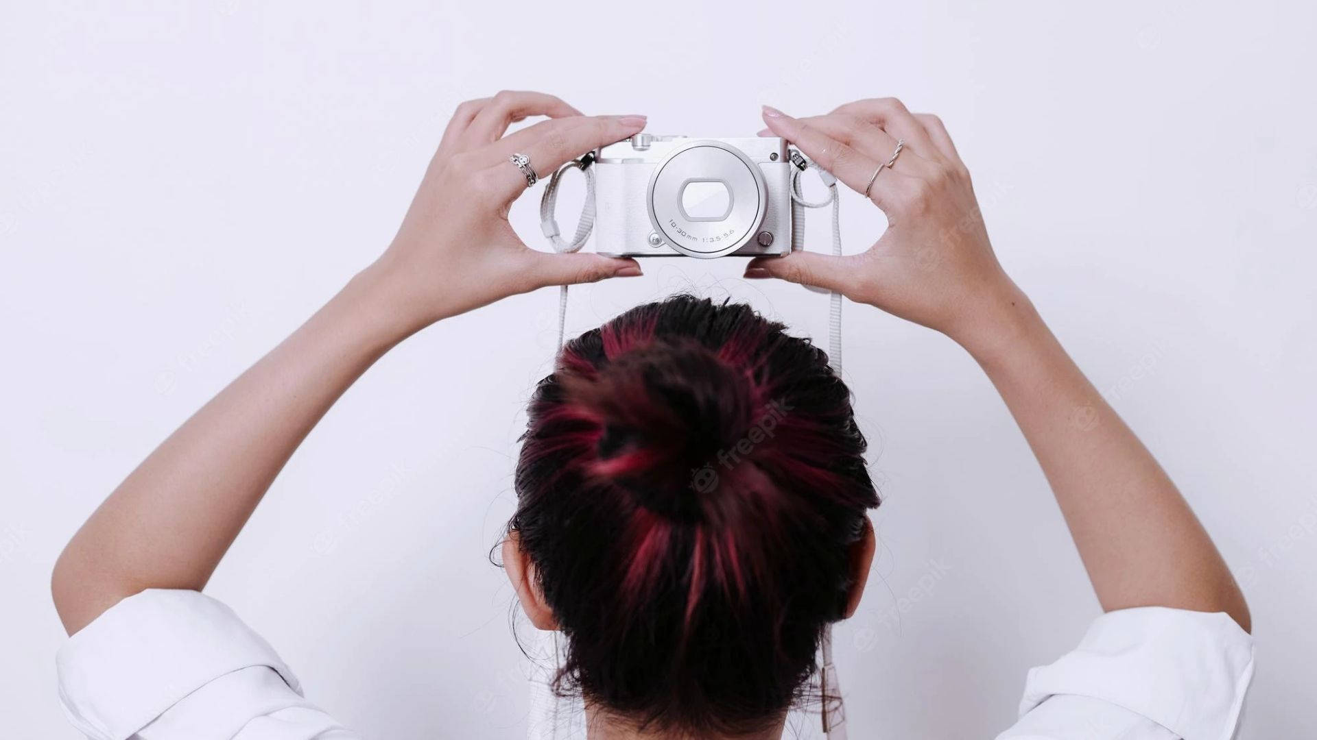 White Camera Of Photographer
