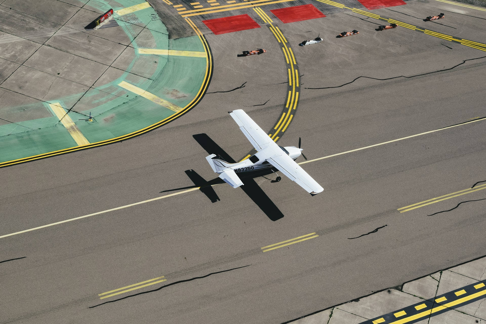 White Cessna On Runway Background