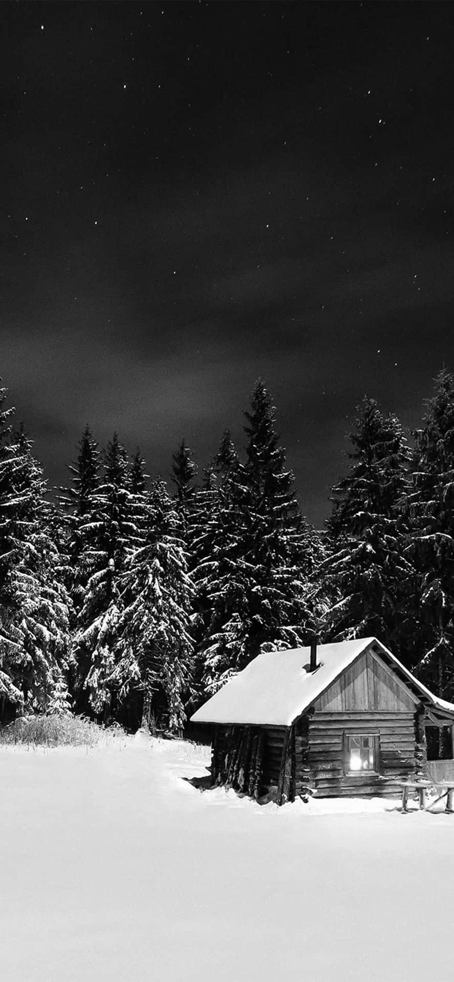 White Christmas Barn Iphone Background