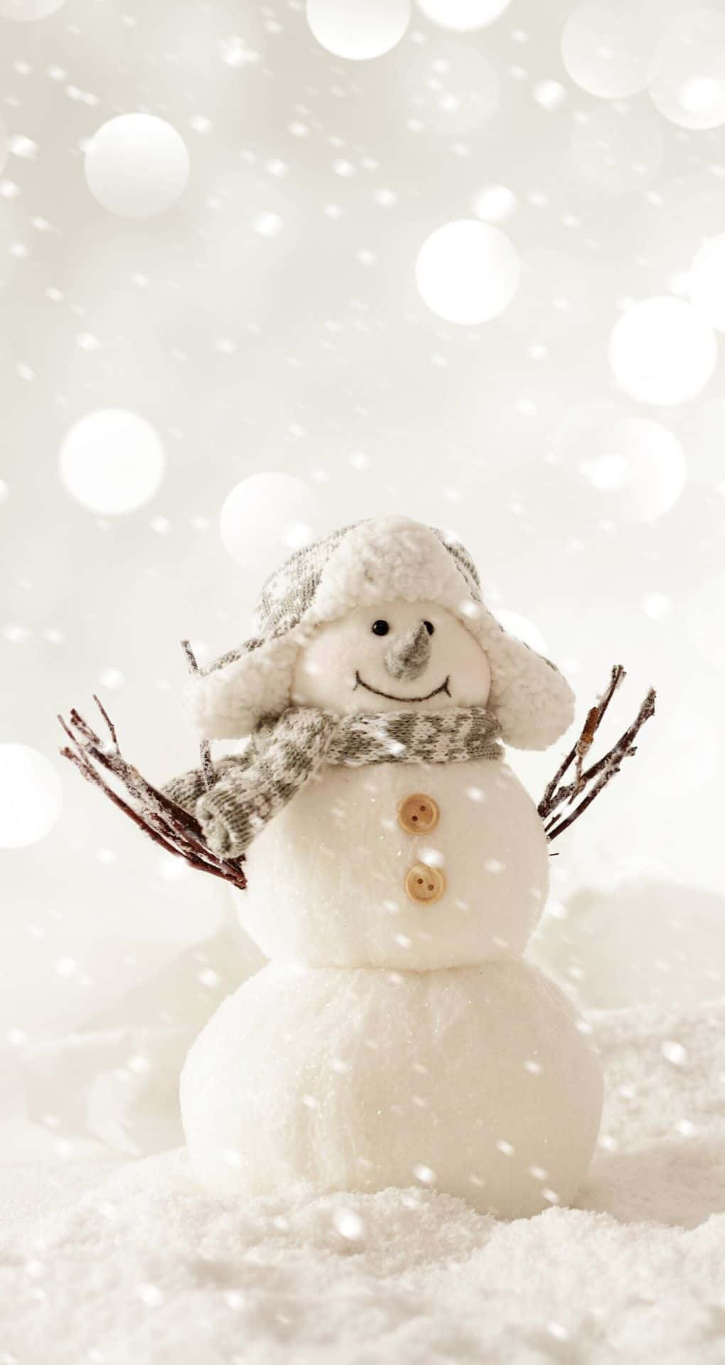 White Christmas Snowman Iphone Background