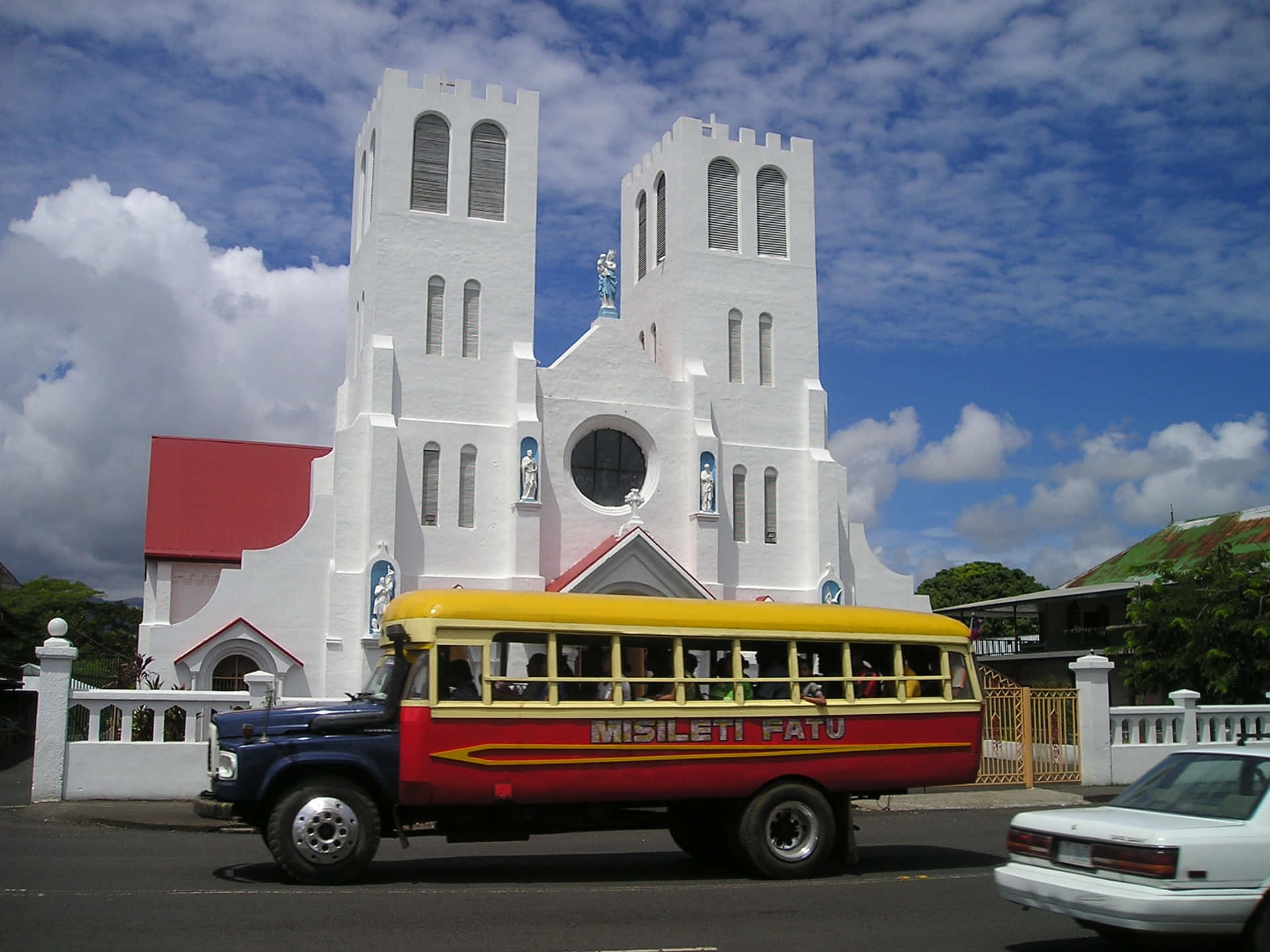 White Church In Apia Background