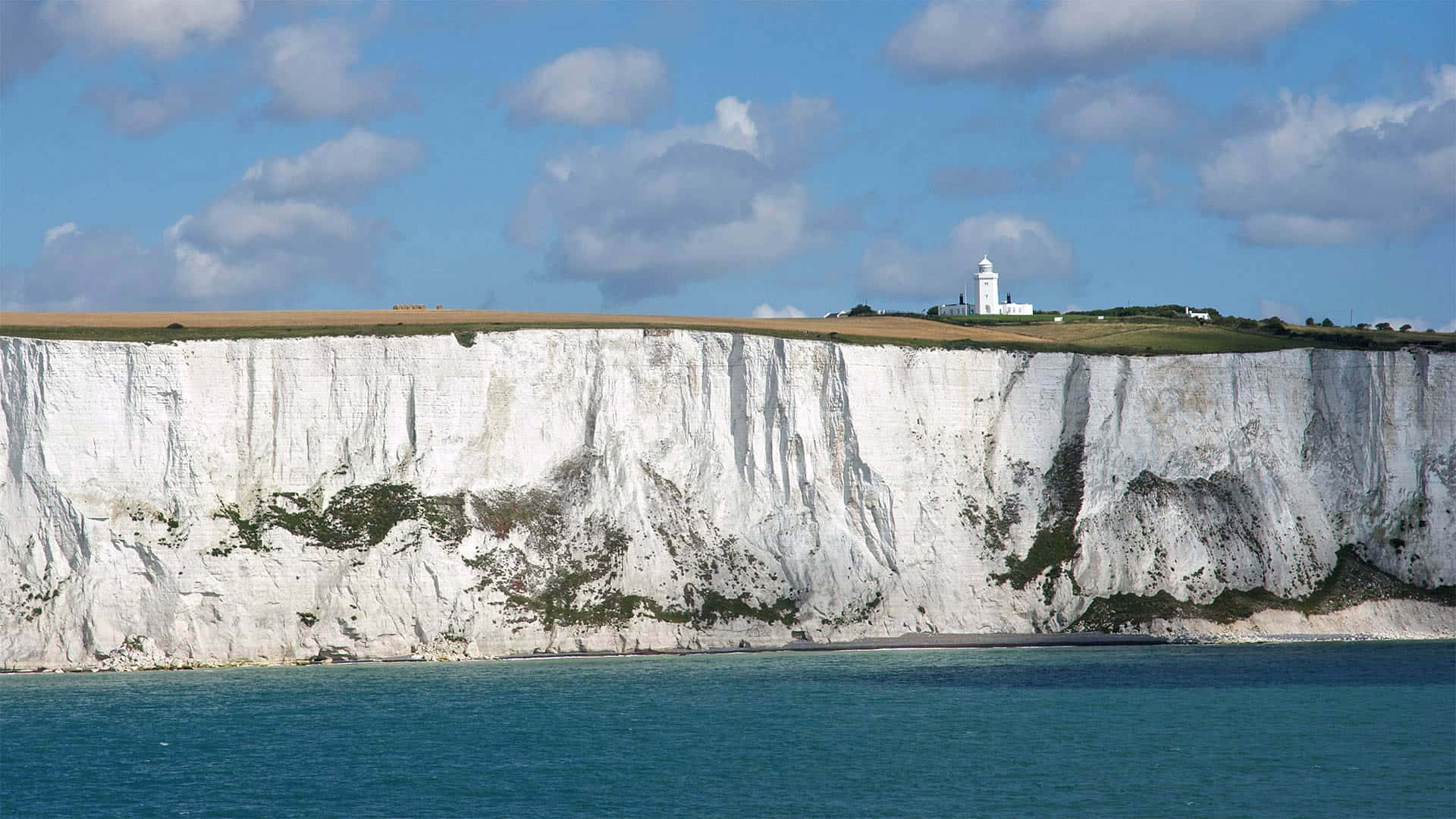 White Cliffs Of Dover Under The Cloudy Sky