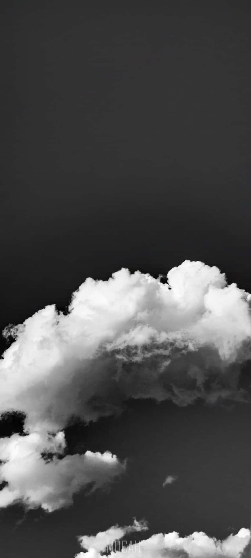 White Clouds Black Background