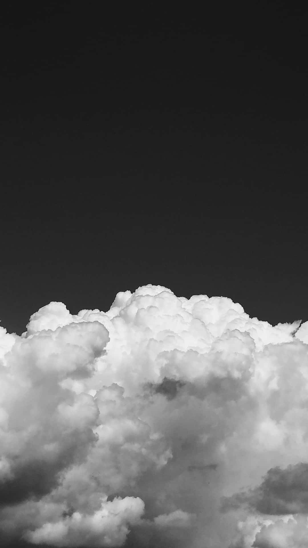 White Clouds Black White Background