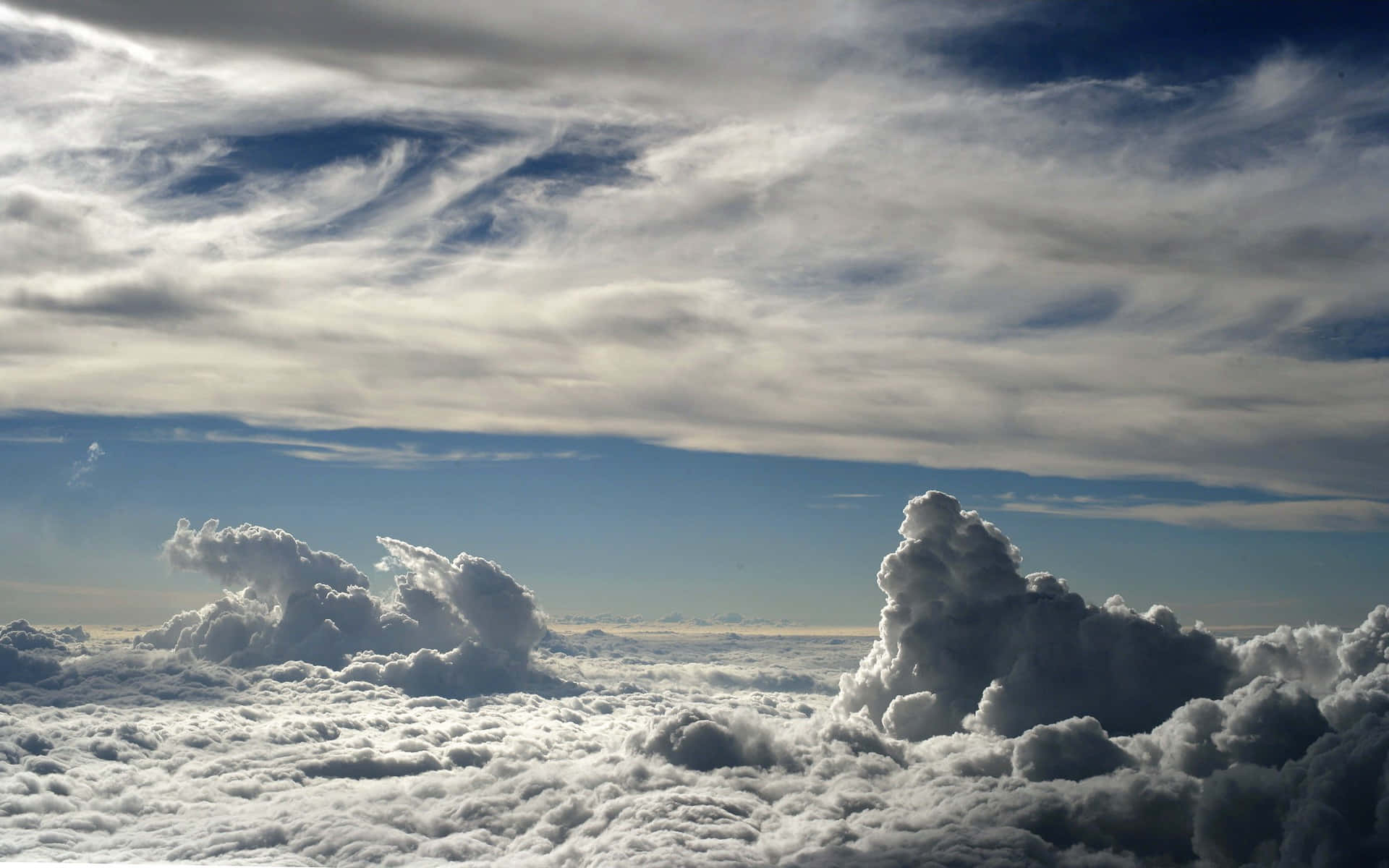 White Clouds Hovering Sky Background