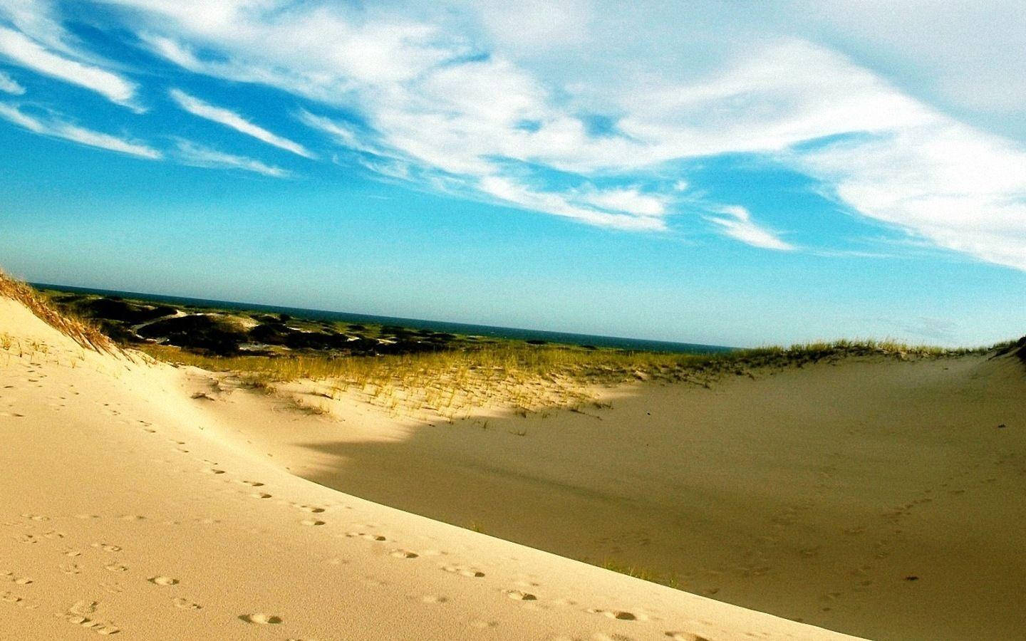 White Clouds Over Cape Cod Background