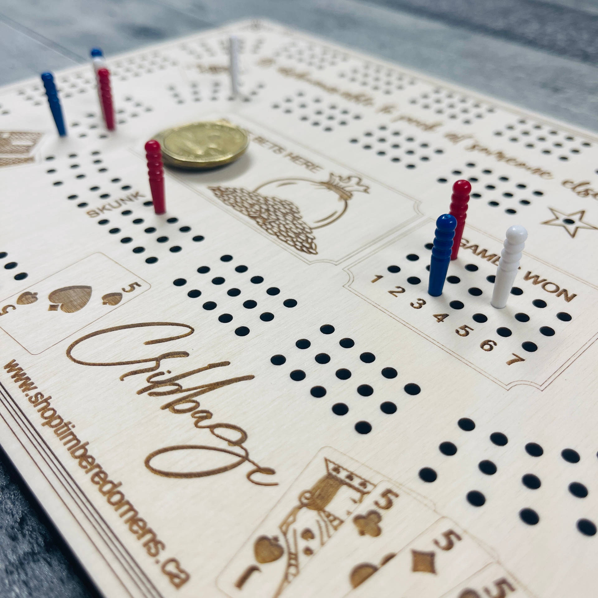 White Cribbage Board