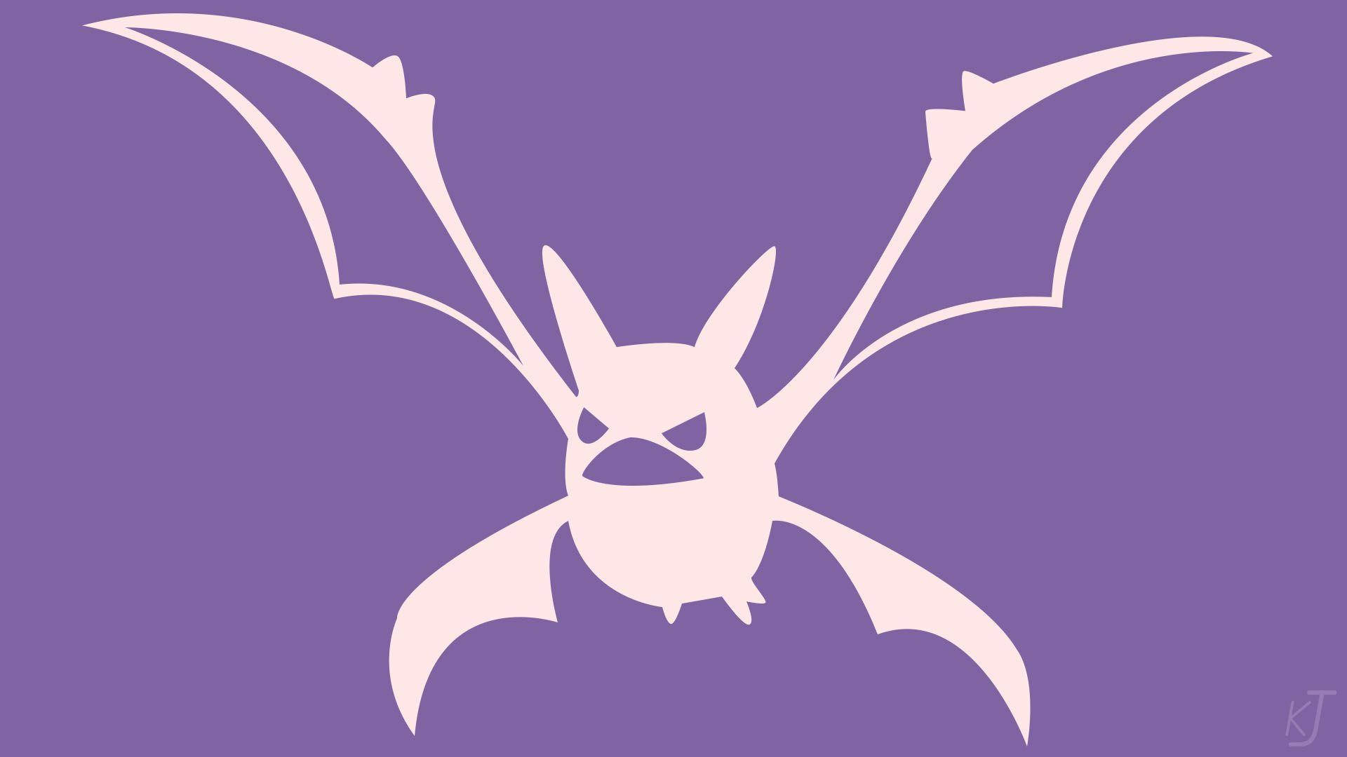 White Crobat In Purple Background