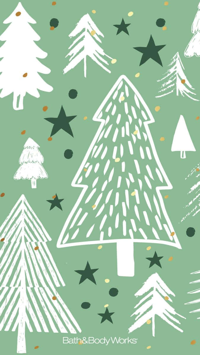 White Cute Christmas Tree And Stars