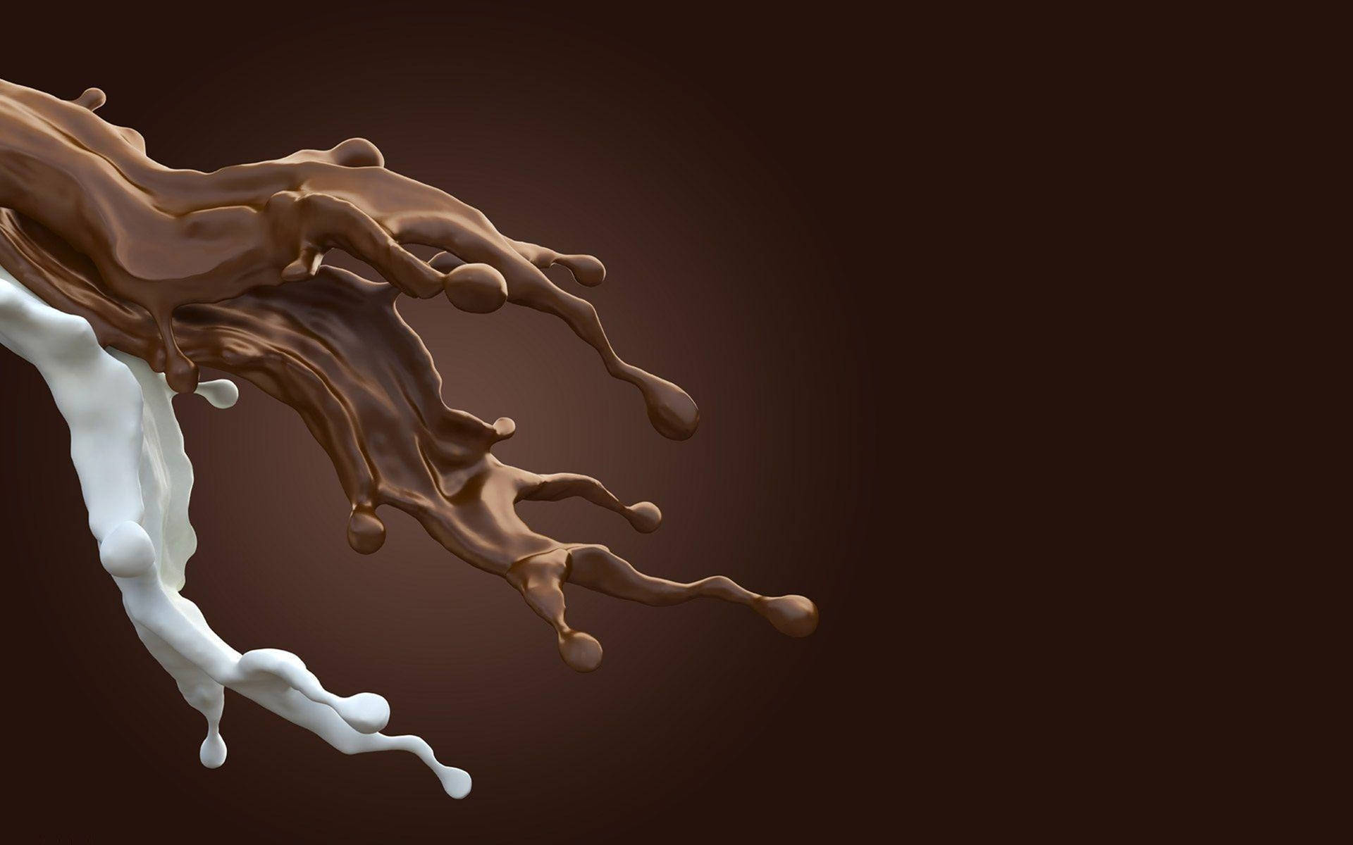 White Dairy And Chocolate Milk Digital Art Background