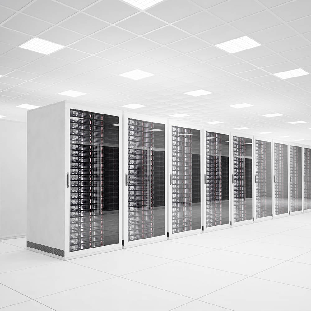 White Data Center Room