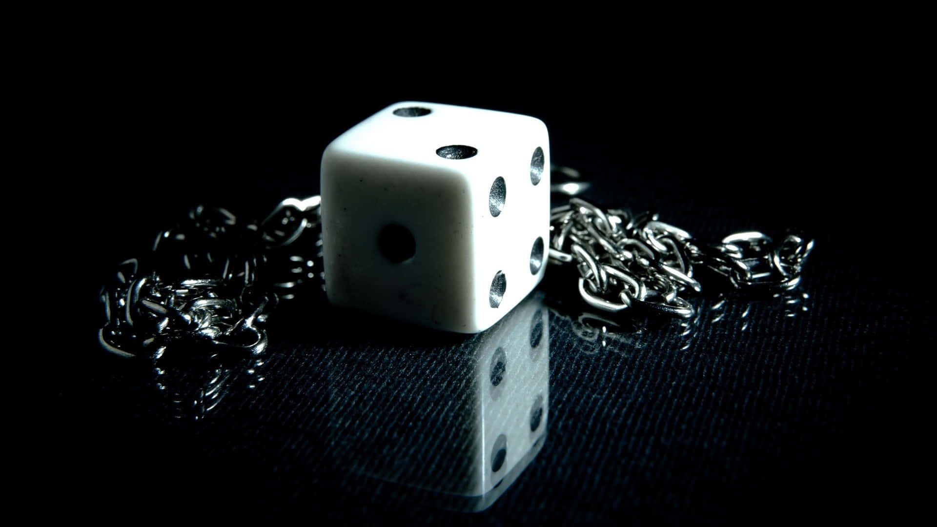 White Dice Chain Reflection Background