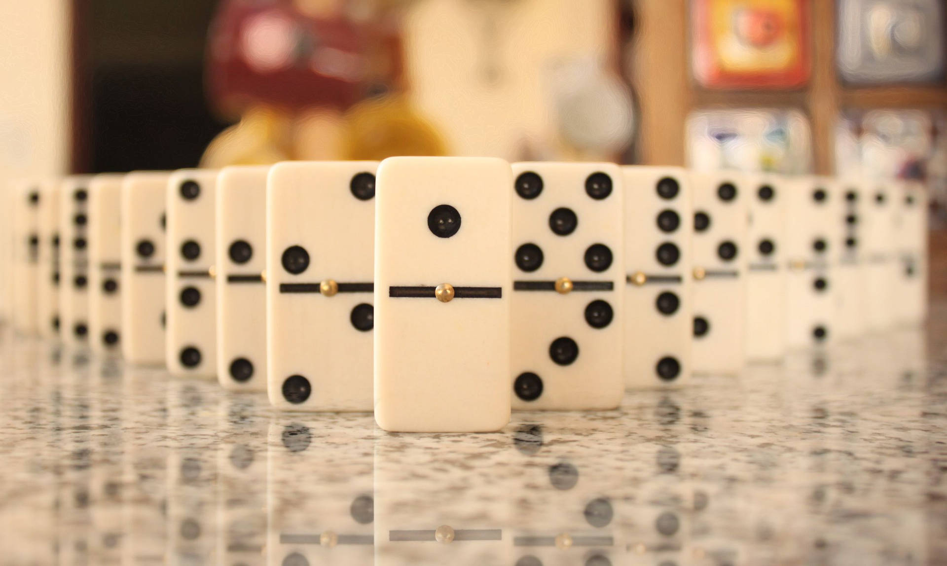 White Domino Pyramid Background