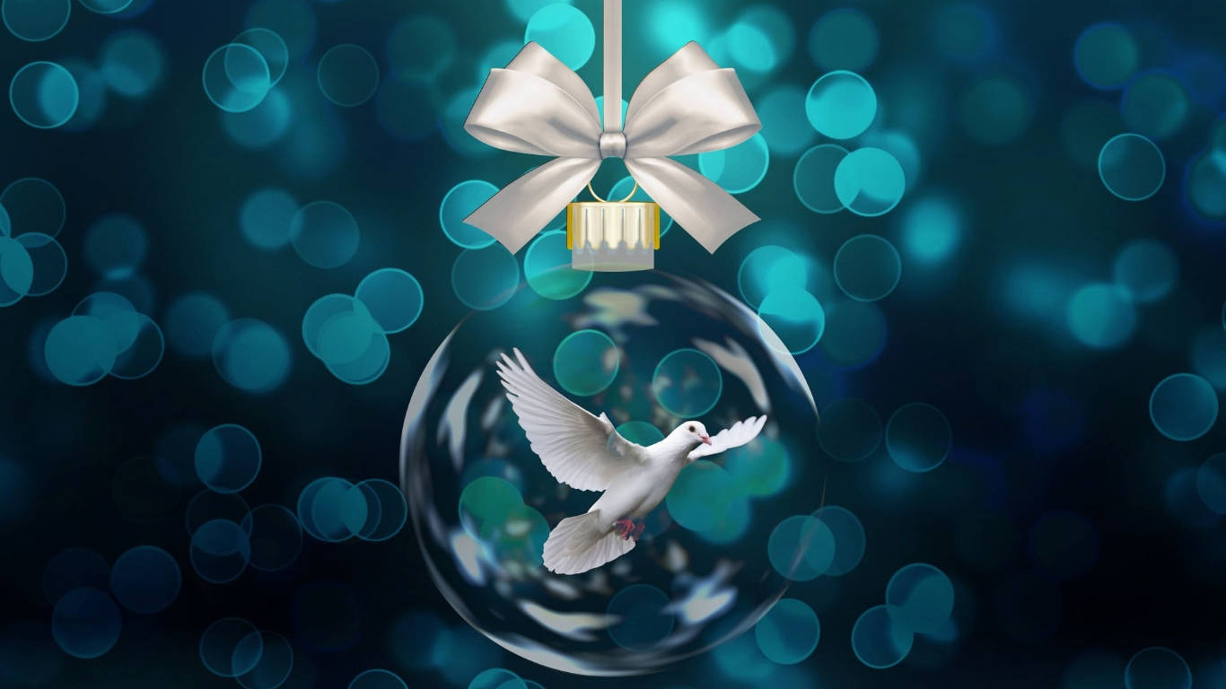 White Dove Christmas Ball Background